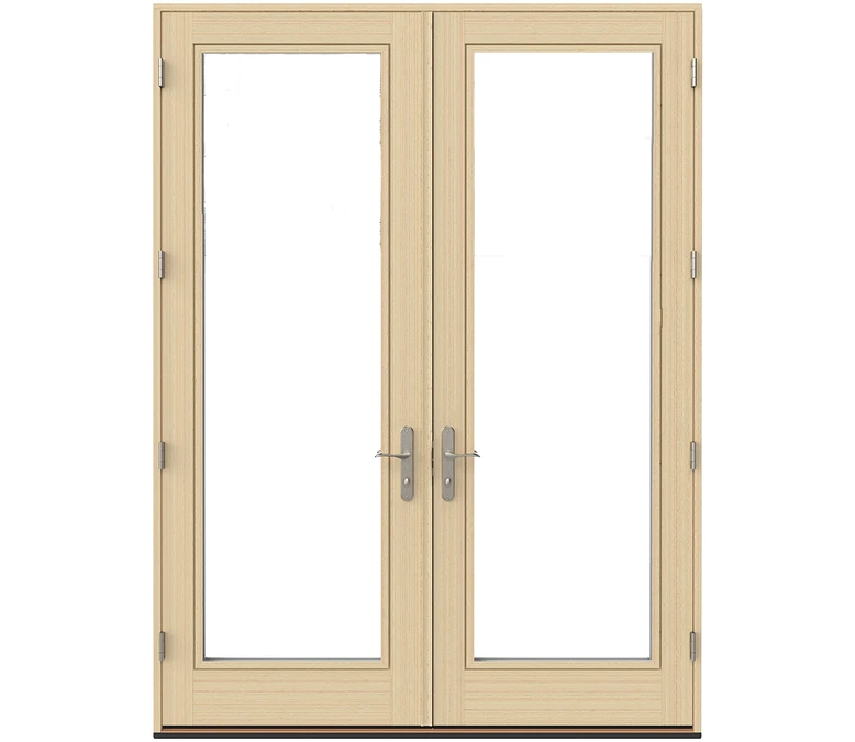 Normal Pella Lifestyle Series Wood Double Hinged Patio Doors